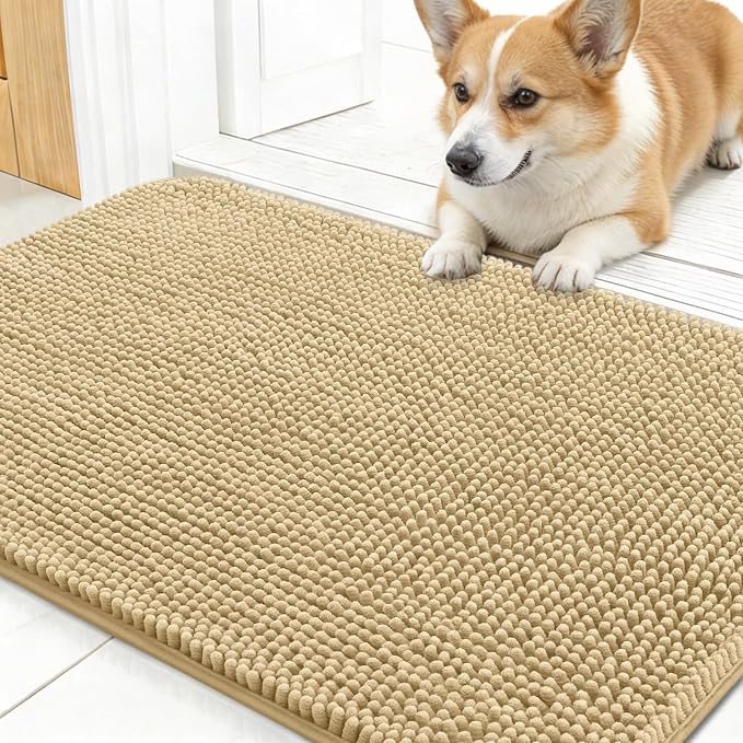 OLANLY Dog Door Mat for Muddy Paws 30x17, Absorbs Moisture and Dirt, Absorbent by OLANLY