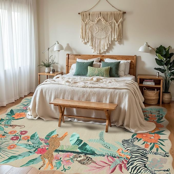 Rugxara Area Rugs 5x7 for Living Room Bedroom, Animal Washable Rug, - Image 3