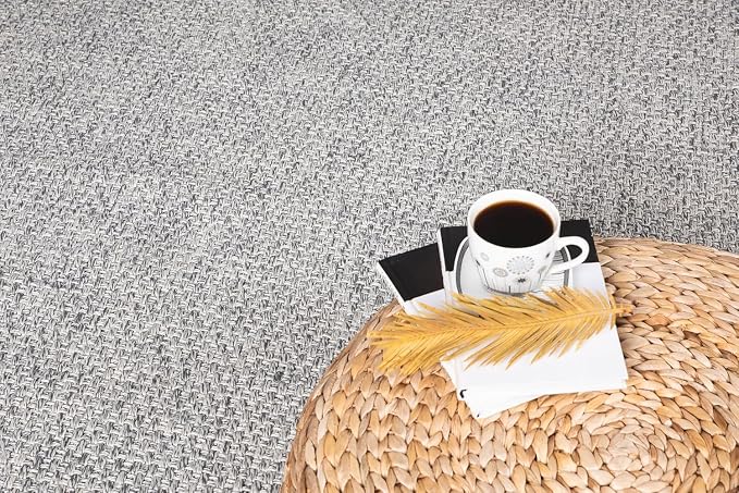 CAMILSON Easy Jute Rug 5x7 Indoor Outdoor Gray Farmhouse Area Rugs - Image 9