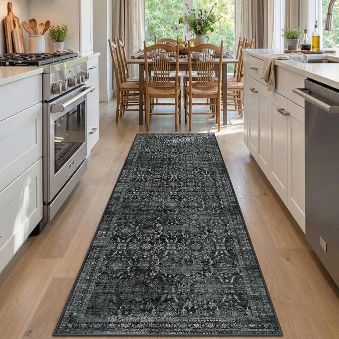 Rugxara 2x6 Runner Rug, Washable Kitchen Rugs, Non Slip Low Pile Area Rug Carpet - Image 2