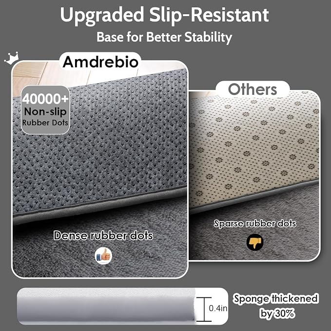 Amdrebio Grey Modern Large Living Room Rugs 6x9, Fluffy Area Rug - Image 5