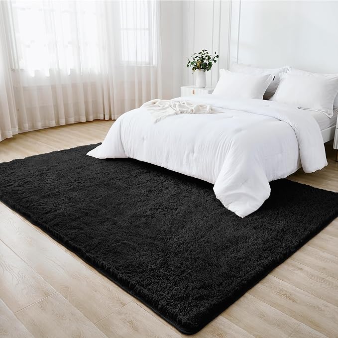 Litanika 4x6 Shag Area Rug for Living Room Bedroom, Non-Shedding Modern Indoor - Image 3