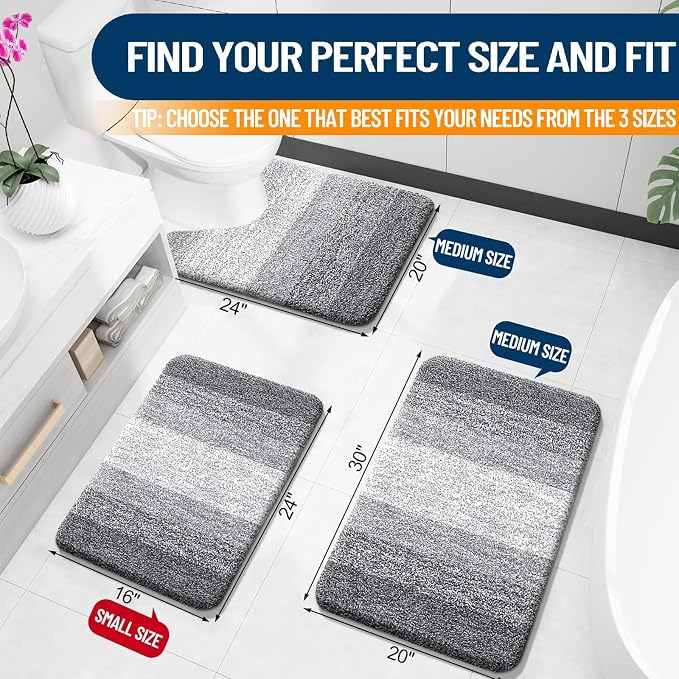 OLANLY Bathroom Rugs Mat 30x18, Extra Soft Absorbent Microfiber Bath Rugs - Image 2