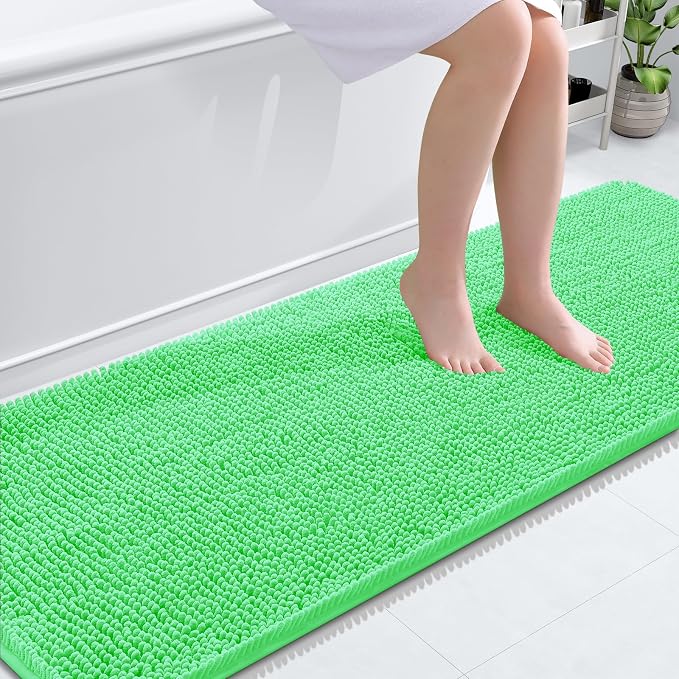 OLANLY Bathroom Runner Rugs 70x24, Soft Absorbent Chenille Bath Rugs, Rubber by OLANLY