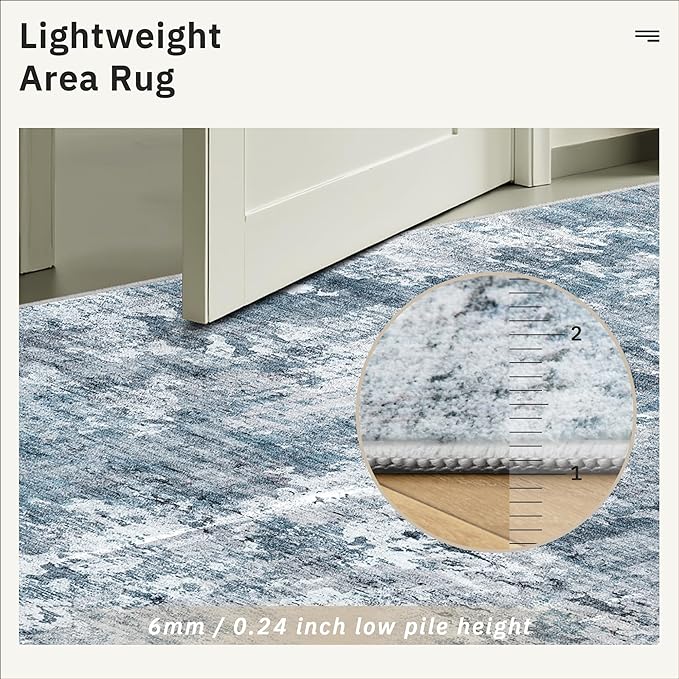 Soalmost 7x10 Area Rug for Living Room Washable Abstract Vintage Soft Thin - Image 7