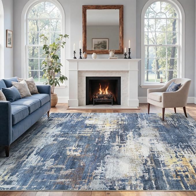 4x6 Ft Area Rugs for Living Room, Soft Non-Slip Washable Rugs Modern Abstract - Image 3