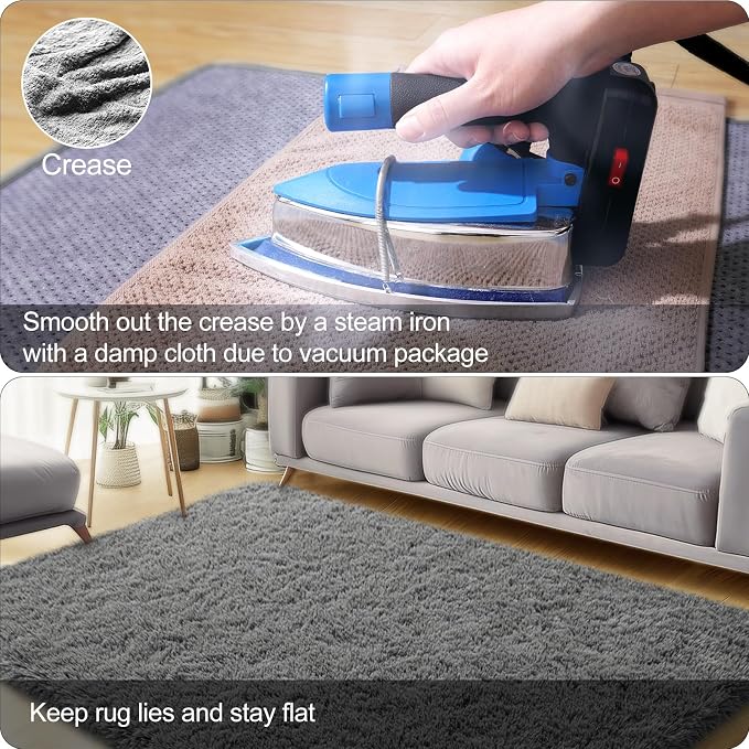 qulint Living Room Area Rug 8x10, Soft Fluffy Large Rug - Image 5