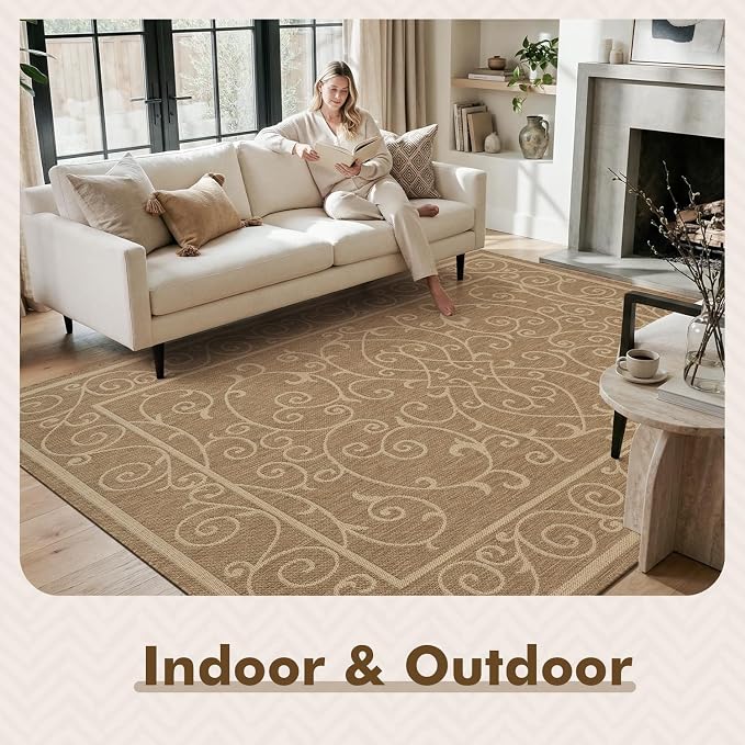 MontVoo-Outdoor Rug-Patio Rug 6x9 ft Polypropylene Indoor Outdoor Rugs Outdoor - Image 3