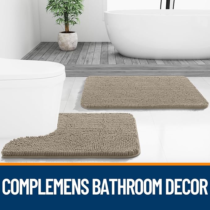OLANLY Bathroom Rugs 30x20, Extra Soft Absorbent Chenille Bath Rugs, Rubber - Image 7