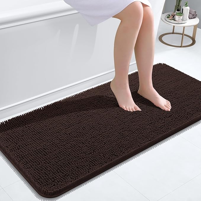 OLANLY Bathroom Runner Rugs 47x20, Extra Soft Absorbent Chenille Bath Rugs by OLANLY