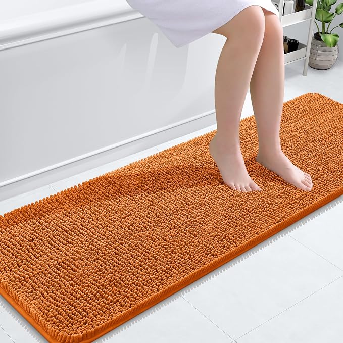 OLANLY Bathroom Runner Rugs 59x20, Extra Soft Absorbent Chenille Bath Rugs by OLANLY