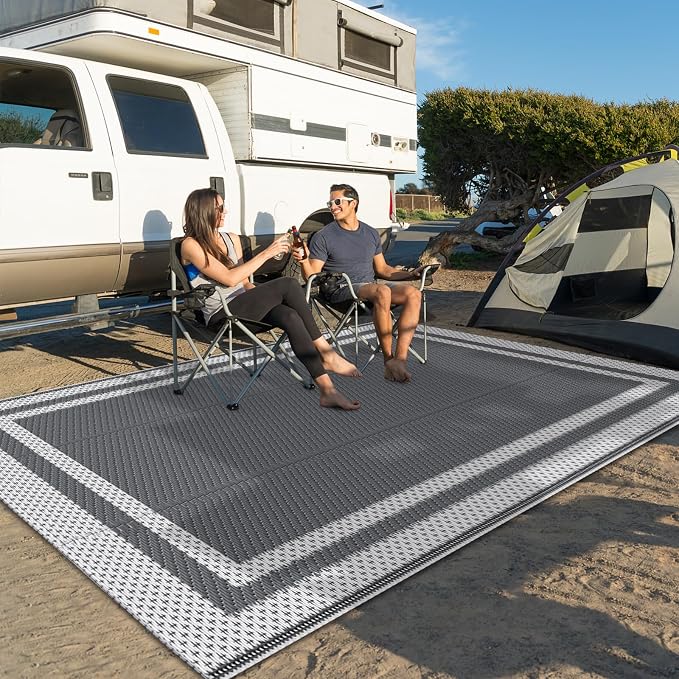 HappyTrends, Outdoor Rug, Patio Rug, Reversible Portable Outdoor Plastic Straw - Image 6