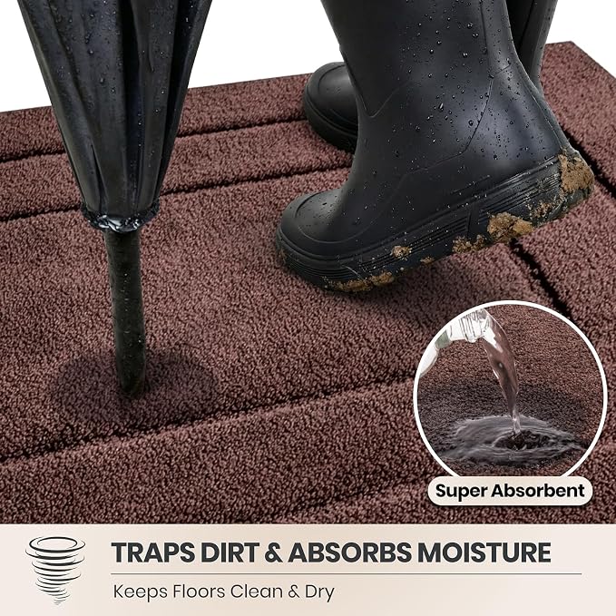 PURRUGS Dirt Trapping Door Mat 32" x 70", Non-Slip/Skid Machine Washable - Image 2