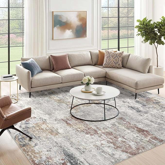 DMOYEST 9x12 Area Rug for Living Room, Washable & Non Slip Large Indoor Carpet - Image 2