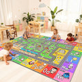 Kids Road Rug for Playroom, 4x6 Kids Car Rug Play Mat by Unknown