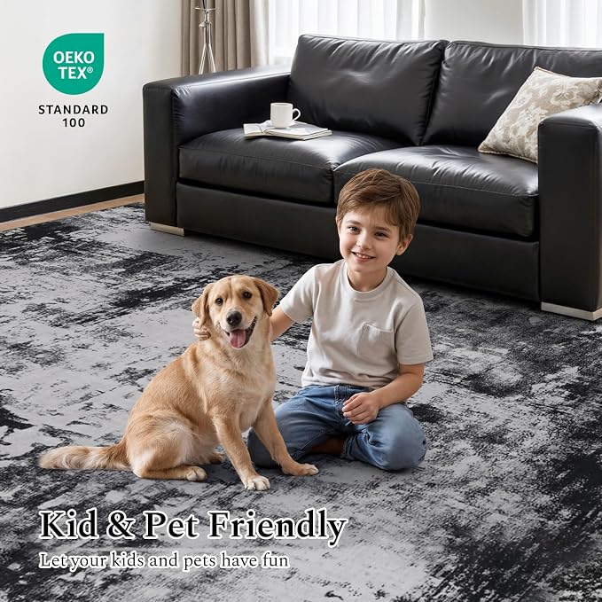 Rugflix 5x8 Area Rugs for Living Room, Washable Large Rug Stain-Resistant Low - Image 5