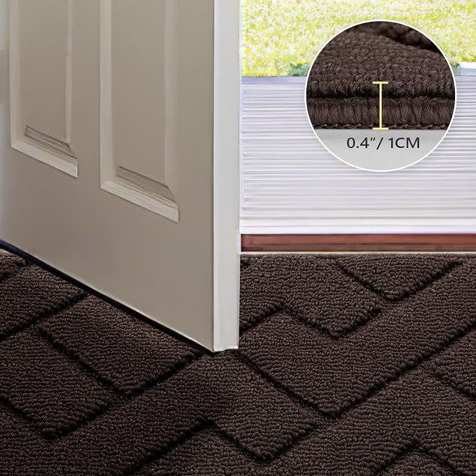 hicorfe Indoor Doormat, Welcome Door mat, Non Slip Door Mats 20"x32" Absorbent - Image 4