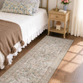 Vintage Floral Moss 2x6 Bedroom Runner Rug Non Slip by Evyhood