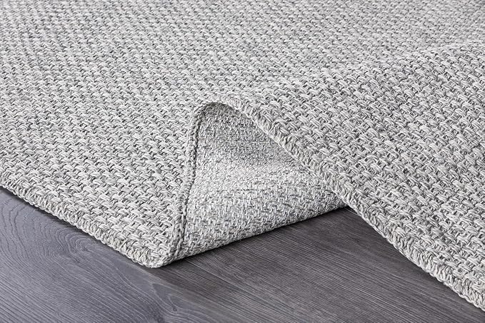 CAMILSON Easy Jute Rug 5x7 Indoor Outdoor Gray Farmhouse Area Rugs - Image 3