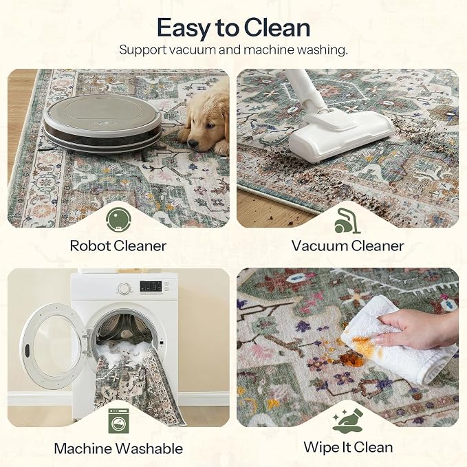 HOOBRO Washable Rug 6 x 9 Area Rugs - Image 8