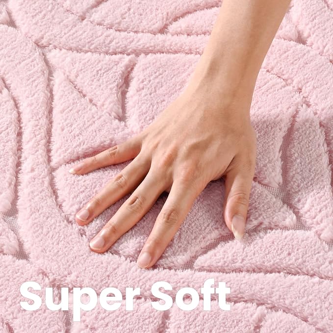 Macgace 5x7 Pink Area Rug, Soft Shag Carpet, Washable Living Room Rugs - Image 5