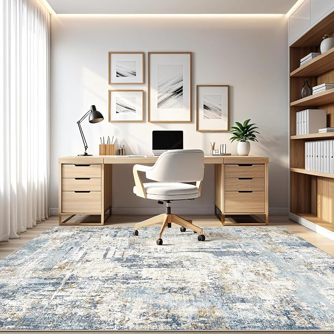 5x7 Area Rugs Washable Rug: Living Room Large Abstract Modern Soft Stain - Image 8