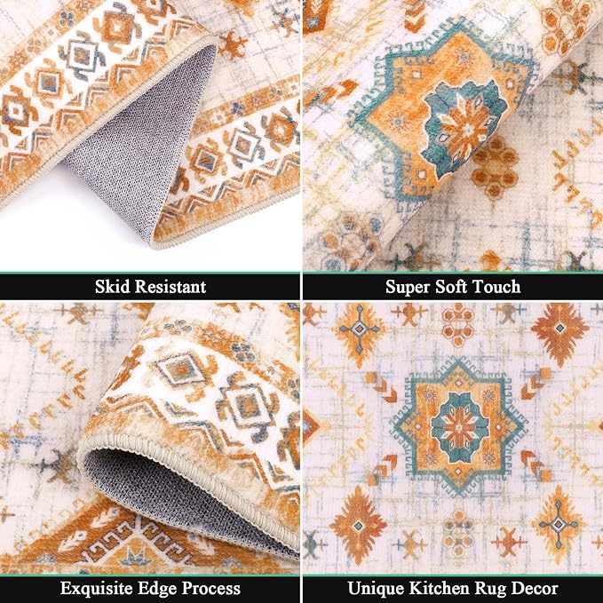 HEBE Boho Kitchen Rug Sets 3 Piece - Image 4