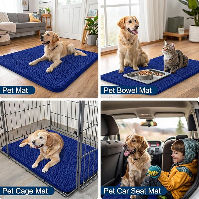 Smiry Dog Door Mat for Muddy Paws 71x46, Absorbent Dirt Trapper, Non-Slip - Image 6