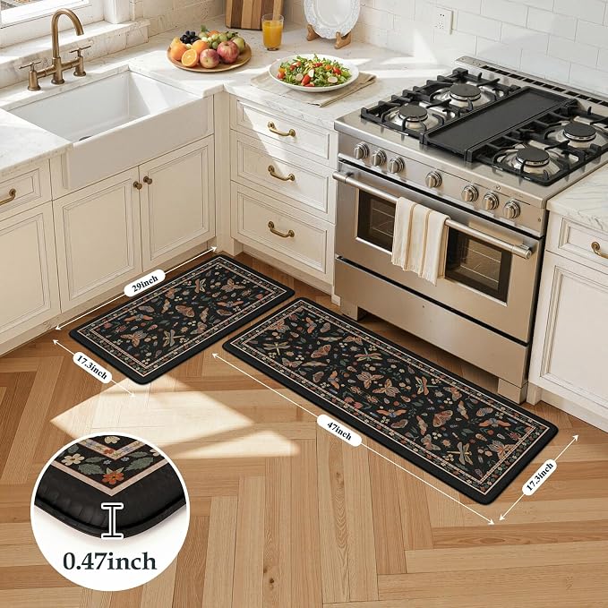 LEEVAN Anti Fatigue Mats for Kitchen Floor Non-Slip, Cushioned Kitchen Mats for - Image 2
