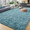 YJ.GWL Area Rugs for Living Room Bedroom, 5x8 Machine Washable Large Teal Carpet by YJGWLHomeDecor