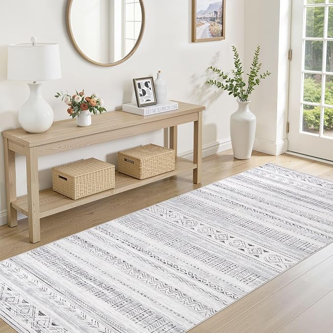 cotiled Hallway 3x12 Runner Rugs: Washable Boho Rugs - Image 2