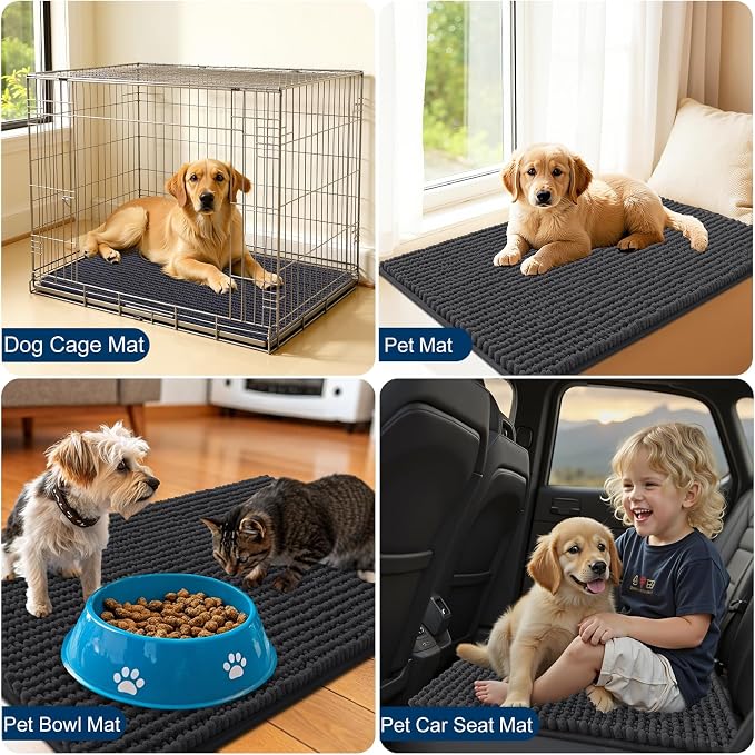 OLANLY Dog Door Mat for Muddy Paws 44x32, Ultra Absorbent Chenille Mud Doormat - Image 7