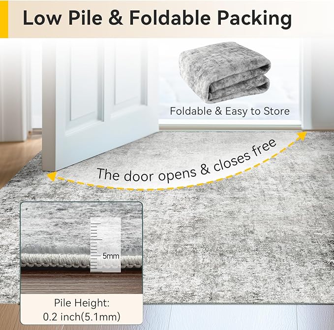 RELEANY Washable Area Rugs 2'x3' Non-Slip Modern Abstract Soft - Image 5