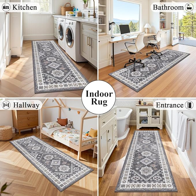 HEBE Washable Kitchen Rugs Runner 24"x72", Non Slip Hallway Runner Rug - Image 7