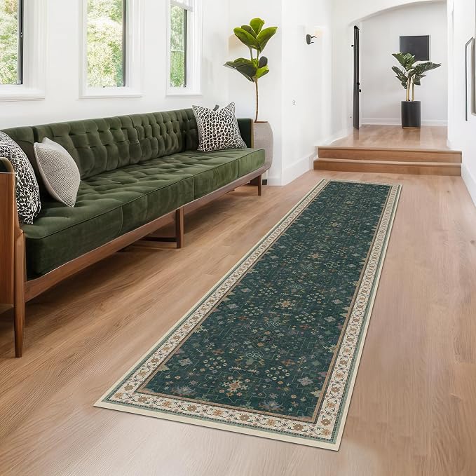 Hazo Haus Vintage Dark Green 2x10 Hallway Runner Rug - Image 4