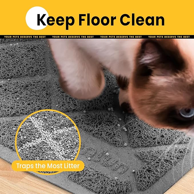 Conlun Cat Litter Mat Litter Trapping Mat, Less Waste Cat Litter Box Mat - Image 3