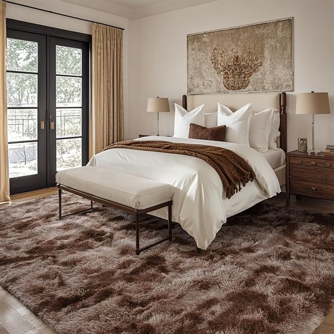 9x12 Ft Extra Large Shag Brown Area Rug - Image 3