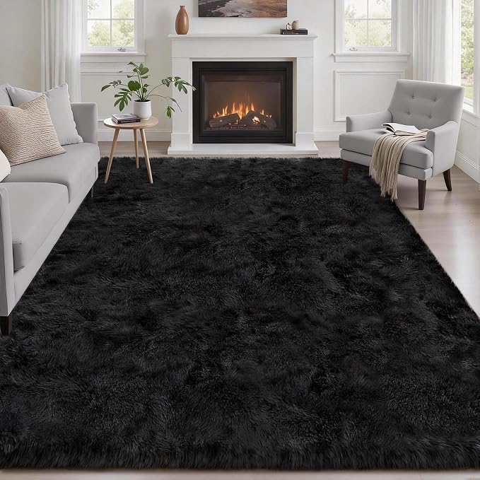 6x9 Area Rugs for Living Room Bedroom: Ultra Soft Fluffy Shag Rug Upgrade by Luxturiy