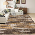 Shag Rugs for Living Room 9x12, Ultra Soft Abstract Brown Big Fuzzy Rugs for by Ailyei