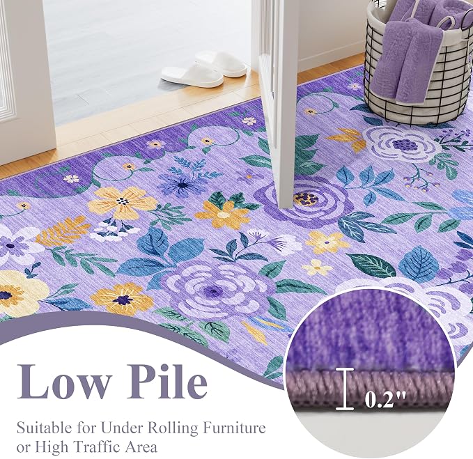 DUKINO 3x5 Area Rug, Floral Rugs - Image 7