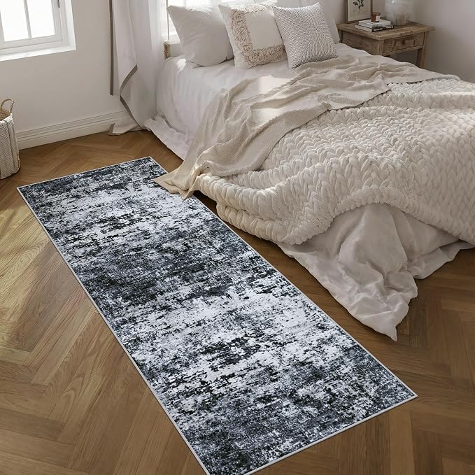 Washable Area Rug 3x8 Entryway Rug: Washable Modern Abstract Soft Thin Rug - Image 2
