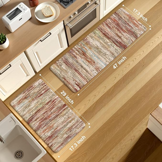 KIMODE Anti Fatigue Kitchen Mats, Farmhouse Kitchen Rugs Sets of 2, Non Slip - Image 3