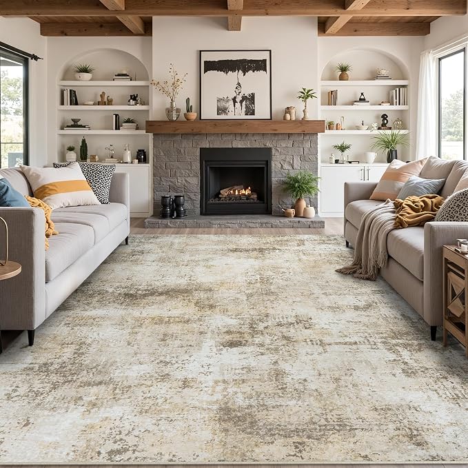 8x10 Area Rugs for Living Room Bedroom: Abstract Washable Rug - Image 9