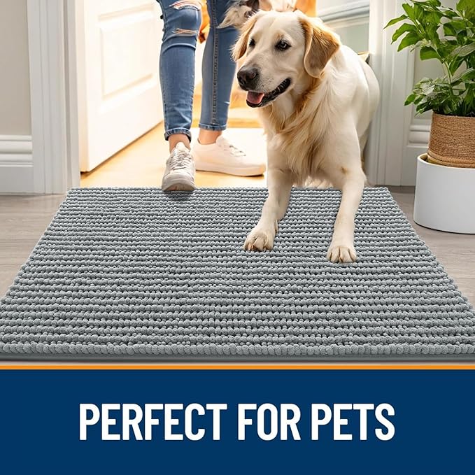 OLANLY Dog Door Mat for Muddy Paws 70x24, Ultra Absorbent Chenille Mud Doormat - Image 6