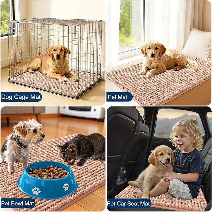 OLANLY Dog Door Mat for Muddy Paws 30x20, Ultra Absorbent Chenille Mud Doormat - Image 7