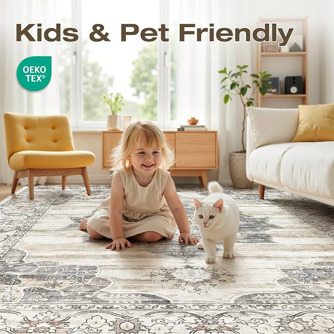 5x7 Washable Area Rug - Image 4
