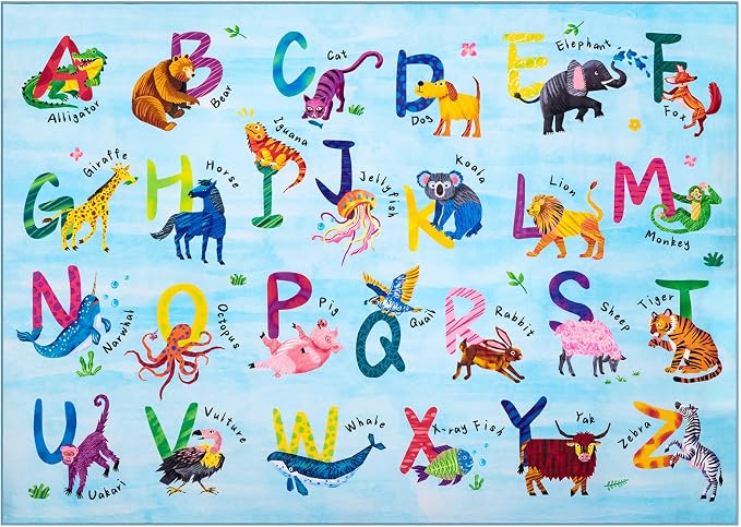 3x5 ABC Classroom Rug for Kids Playroom, Alphabet Rug - Image 8