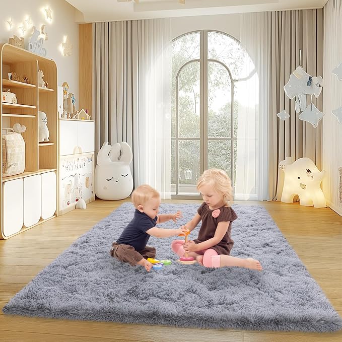 Mugorn 4x6 Rugs for Living Room, Large Fluffy Area Rugs for Bedroom, Soft - Image 6