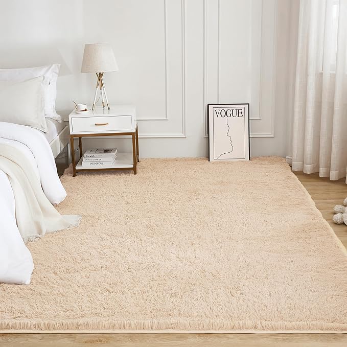 Litanika 5x8 Shag Area Rug for Living Room Bedroom, Non-Shedding Modern Indoor - Image 2