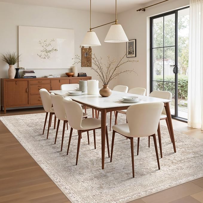 Latte&Fog 6x9 Beige Rugs for Living Room, Large Area Rug for Bedroom, Dining - Image 5